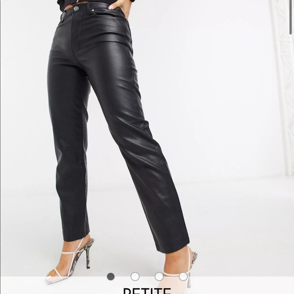 ASOS Black Leather Pants Petite Size 0